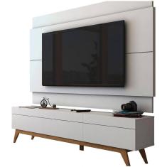 Rack Com Painel Para Tv 60 Polegadas Branco Classic 3g - Imcal Móveis