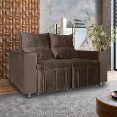 Sófa Retrátil e Reclinável 2 lugares Madri 1,60cm c/Molas Veludo Marrom