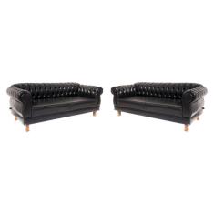 2 Sofás Chesterfield Capitone Elisabeth Corano Preto 1,80