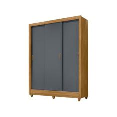 Guarda-Roupa Solteiro Moval Bolívia 3 Portas 2 Gavetas e Espelho, Frei