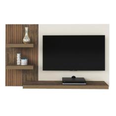 Painel Chess Pinho Ripado/Off White para TV até 50 Polegadas - Artely