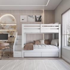 Beliche Infantil/Juvenil 2 Gavetões Escada com 4 Gavetas Star Plus Casatema