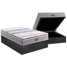 Cama Box Baú Casal 138x188 Compact AG 65 Guarda Costas D33 Espuma Suede Gray Cinza Probel