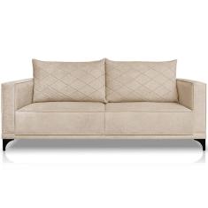 Sofa Nori 3 Lugares Pes De Ferro 200cm Linho Boucle 3301 Ezz 3301