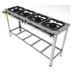 Fogão Industrial Inox Gastromaq 4 Bocas Linha Simples Fgi304ls