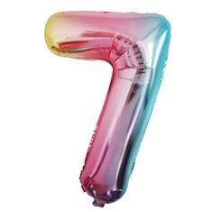 Balão Metalizado Degradê Número 7 - 75cm