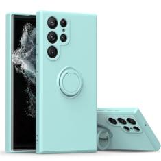 Capa de telefone com suporte de anel de silicone líquido quadrado para Samsung Galaxy S24 S22 Ultra A51 A71 A52 A72 S20FE S21 Plus A21S A22 A32 Capa, T8, para Samsung A21S