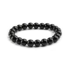 Pulseira Bracelete Masculina Feminina De Bolinha Preta 7 Mm Unissex - 
