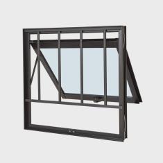 Janela de Alumínio Maxim-ar 80x60cm com Grade e Vidro Liso Ultra Ramassol