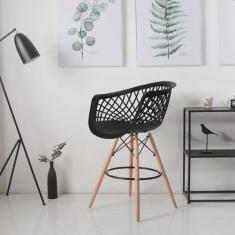 Banqueta Alta com Encosto e Apoio para os Pés Web