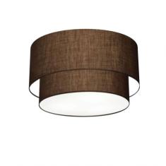 Plafon Duplo Cilíndrico Md-3045 Tecido 40x35cm Bivolt Café