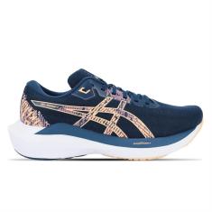 Tênis ASICS GEL-Shogun 7 - Feminino - Azul Marinho com Branco e Laranja-Feminino