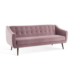 Sof -cama 3 Lugares Casal Mimo Veludo Rosa