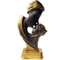 Estatueta Decoração Mãe E Filho Em Gesso 29X16X7Cm