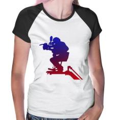 Baby Look Raglan Cinegrafista - Foca na Moda, Branco, Preto, G