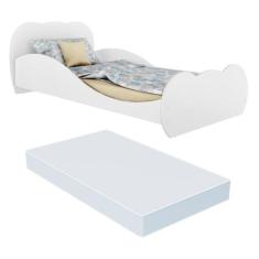 Cama Solteiro com Colchão Incluso 88 x 188 cm  100% MDF Safira Multimó