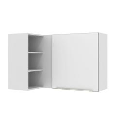 Armário Aéreo de Canto com Adega Acoplada Madesa Lux 1 Porta - Branco/Branco Veludo