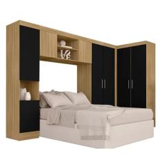Guarda Roupa Casal Modulado Maeve Boreal/preto - Móveis Arapongas Boreal/preto Fosco