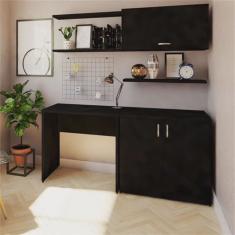 Escrivaninha com Armários 180cm e Prateleira