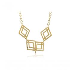 Pulseira Com Quadrados Trabalhados Folheado Em Ouro 18K