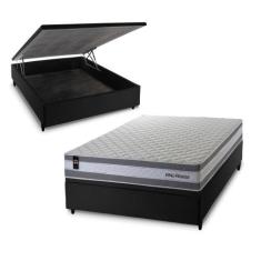 Conjunto Box Baú Alpine Cinza 138x188x72 c/ Molas Ensacadas - King Hou
