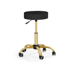 Banqueta Mocho - Sem Encosto - Preto | Dourado Matte