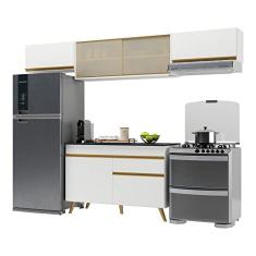 Cozinha Compacta 4 pç c/Armário e Balcão Mp3698 Veneza Gw Multimóveis Branca