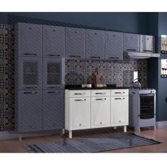 Balcão de Cozinha de Aço Triplo Telasul Star New com Tampo Branco