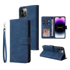 Capa de telefone carteira de couro para iPhone 15 Pro Max 14 13 Mini 12 11 XS XR X SE 2022 8 7 6 6s Plus Flip Card Slot Holder Cover, azul, para iPhone 14