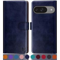 SUANPOT Capa carteira para Google Pixel 9 5G/Google Pixel 9 Pro 6.3 com suporte de cartão de crédito com bloqueio RFID, capa protetora de couro PU flip book mulheres homens para Pixel 9 capa de