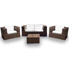 Conjunto de Sofá Fibra Sintética Cidade do Cabo - 1 Sofá 2L + 2 Poltro