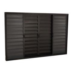 Janela Veneziana em Alumínio 100 x 120 x 8 cm 6 Folhas V. Boreal Preto