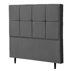 Cabeceira Casal Roma 140cm Para Cama Box Suede Cinza - DS Estofados - 