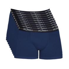 Kit 10 Cuecas Zorba Boxer Max Algodão 702 Azul Marinho, Azul marinho, 