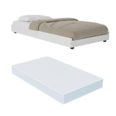 Cama Auxiliar Solteiro com Colchão Incluso Multimóveis CR35104, Branco