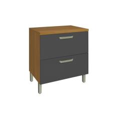 Balcão De Cozinha Princesa 1 Porta Basculante E 1 Gaveta C- Tampo 80cm Freijo-grafite - Nesher