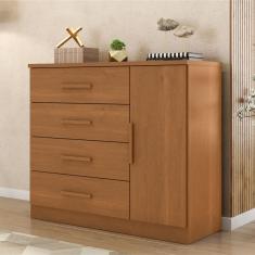 Cômoda Sapateira 4 Gavetas 1 Porta Genova Plus Zanzini Cinamomo
