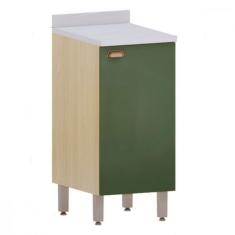 Balcão 1 Porta Com Tampo 40cm Luciane Classic Verde/freijo
