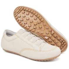 Tenis Casual Mocassim Feminino Conforto Antiderrapante com Cadarço Elastico e Detalhes-Feminino
