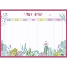Quadro Lousa Planner Semanal 30X40Cm Metal Week28