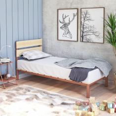 Cama Solteiro Ayla Yescasa Verniz Cobre
