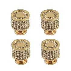 HIZEFSOO Puxadores de gaveta e armário dourados com strass de cristal - Puxador de diamante para cômoda (SX-A)