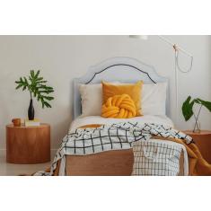 Cabeceira Solteiro Provençal Luxo material sintético Branco - Flamingo