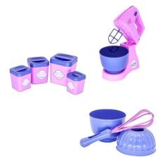 Kit Infantil Comida Geladeira Fogão Microondas Panela 53P - Altimar