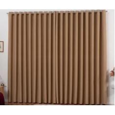 Cortina Veda Luz Blackout 4 Metros Com Ilhós Cromado Avelã - Beatriz E