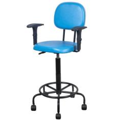 Cadeira Caixa Alta com rodizios bracos de regulagem de altura Atendime