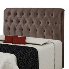 Cabeceira Queen Estofada 163cm Grécia Carmolar Chocolate