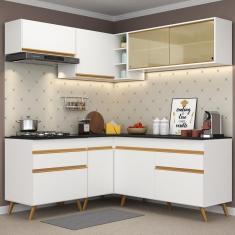 Cozinha Completa De Canto Veneza Gw Mp2062 Com Armário E Balcão Branca