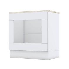 Balcão Forno De Embutir Americana Branco Com Tampo Para Cooktop Calcare - Henn