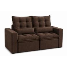 Sofá Retrátil e Reclinável 1,5m Suede Marrom - Veneza Estofados